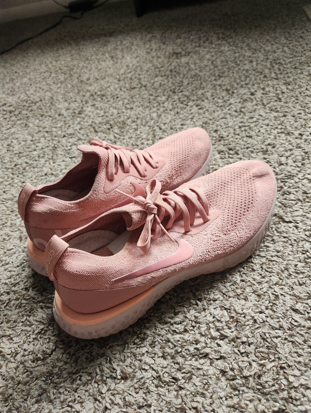 Nike Epic React Flyknit Pink Tint Sneakers - Picture 5 of 7